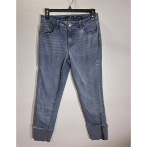 1822 Taylor Cuffed Skinny Jeans Size 8 Light Wash Stretch Denim Crop